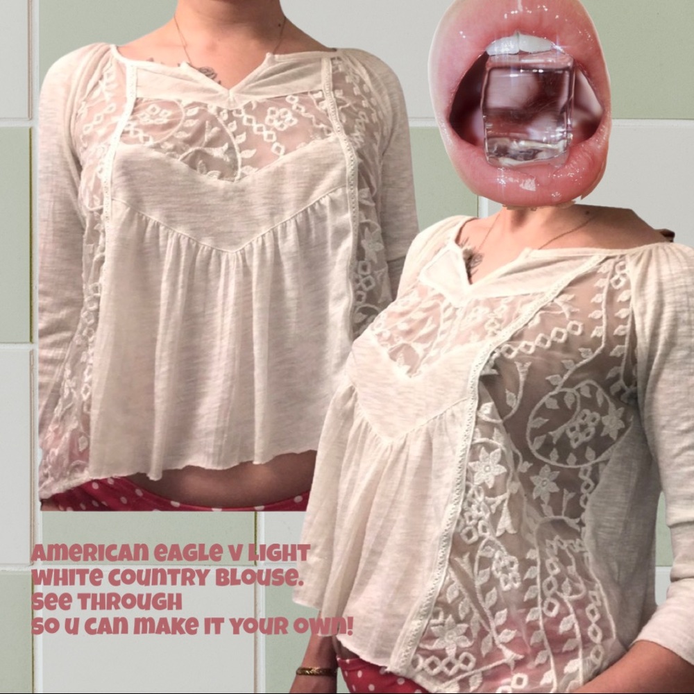 Linen off white blouse.